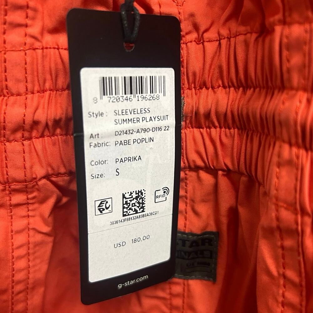 NWT G-Star Raw Paprika Red Romper Sleeveless Summer Playsuit Size S - Picture 5 of 7